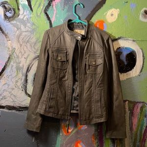 Classy grey leather jacket